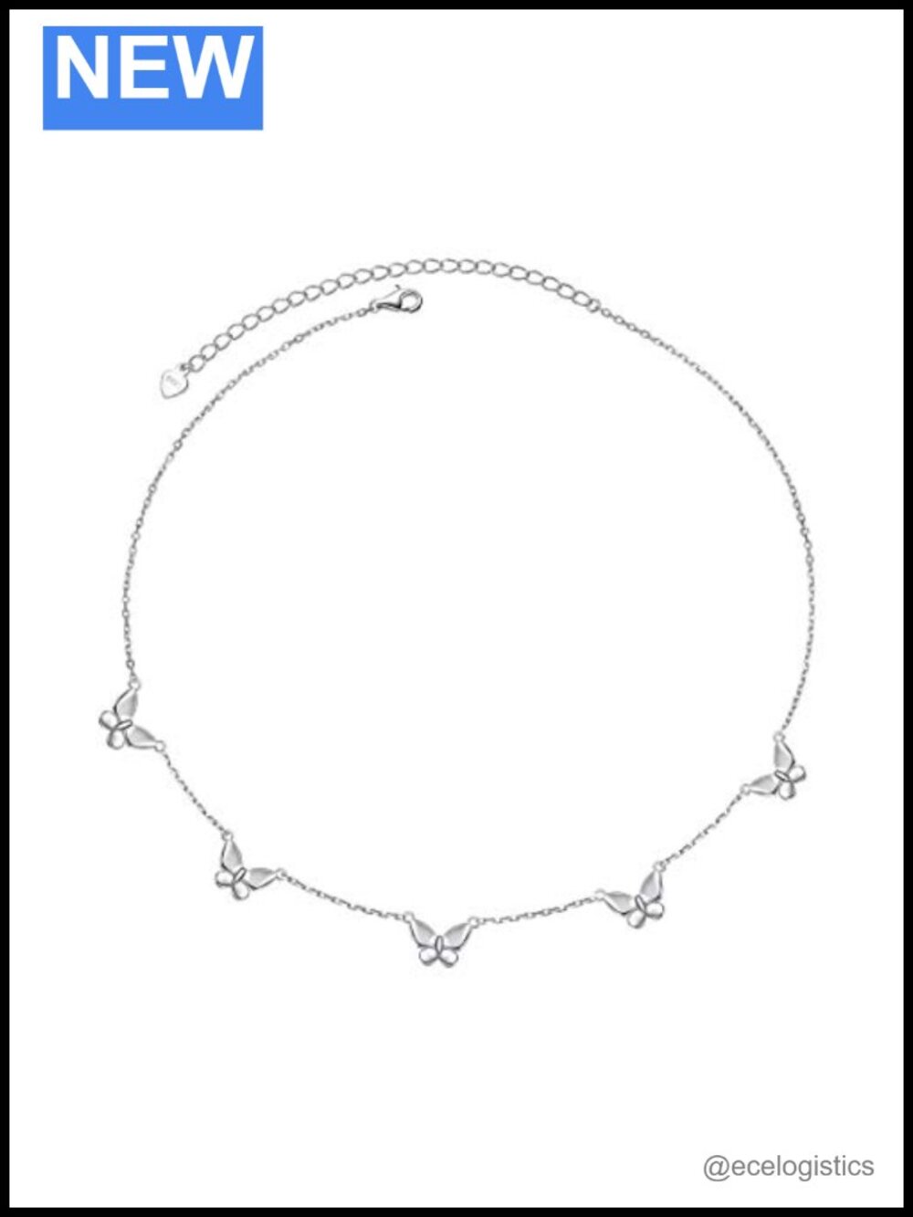 925 Sterling Silver Butterfly Choker Necklace Dainty Women Jewelry